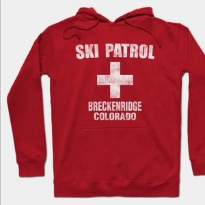 GILDAN red “ski patrol Breckenridge Colorado” hoodie